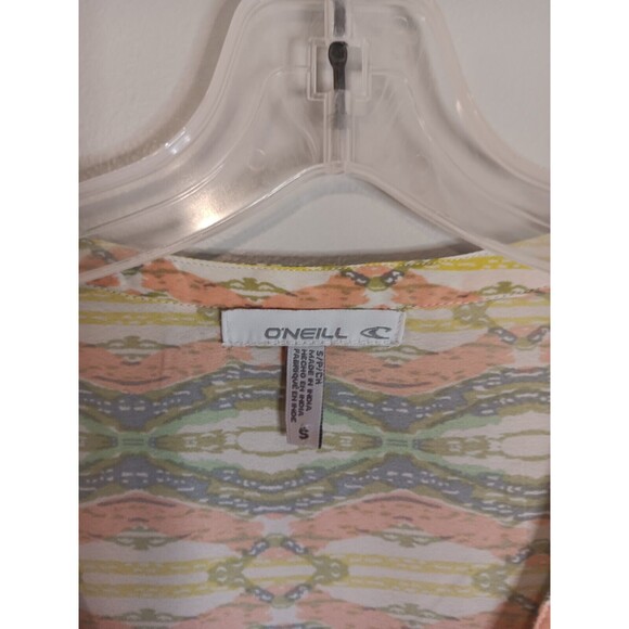 Oneill Long Sleeve Mini Dress Lightweight Drawstring Waist Sz Small - Picture 2 of 4